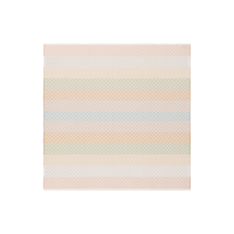 GUCCI古驰提花披肩薄款围巾提花图案棉质羊毛披肩5582743GC469288