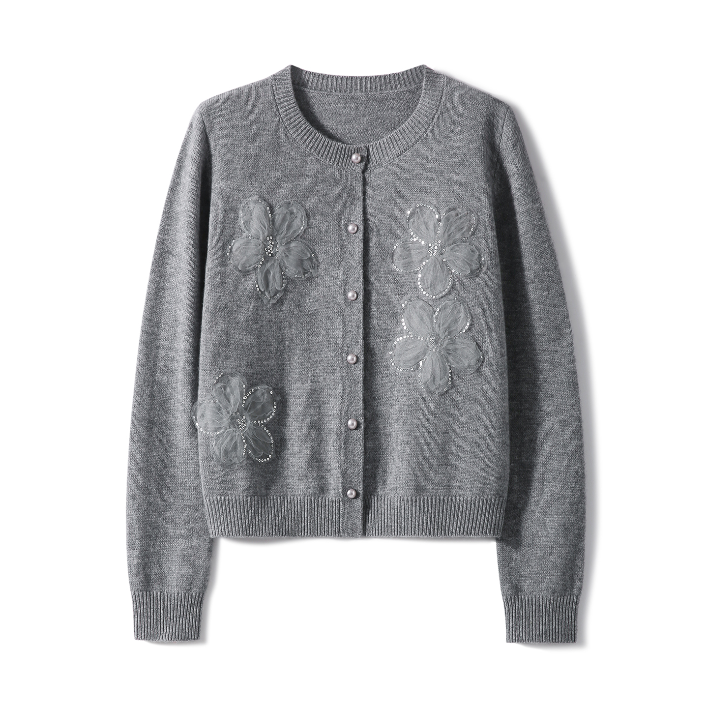 SEPT CHIC miu系花朵慵懒风重工花朵羊毛羊绒针织开衫S81991ZWNVG