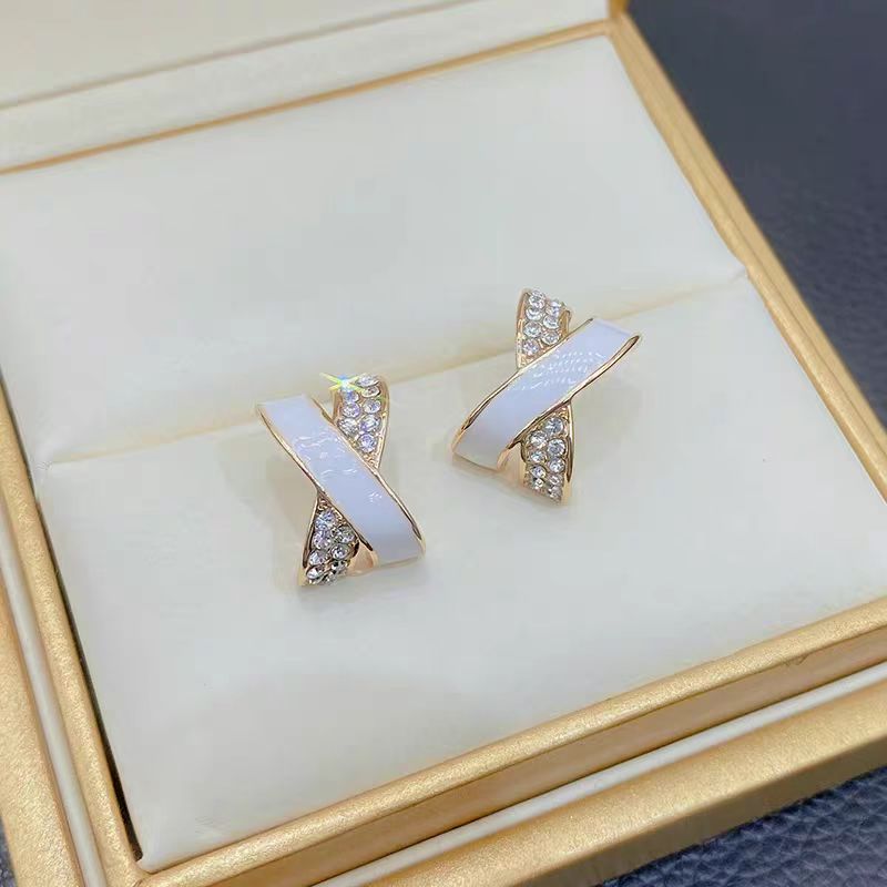 铜合金耳饰 铜合金时尚字母款x耳饰法式轻奢简约耳饰L009