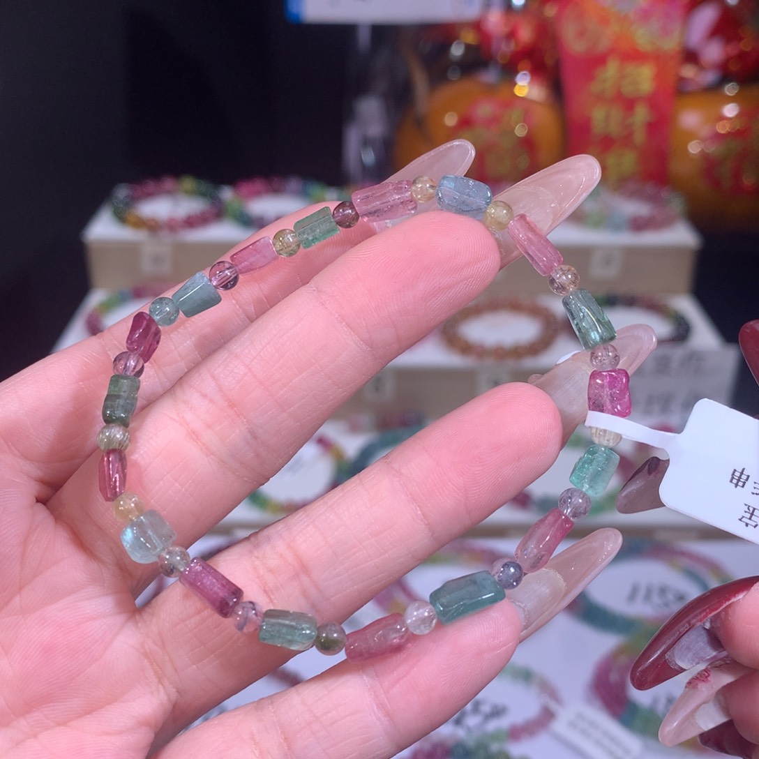 碧玺手链合金碧玺