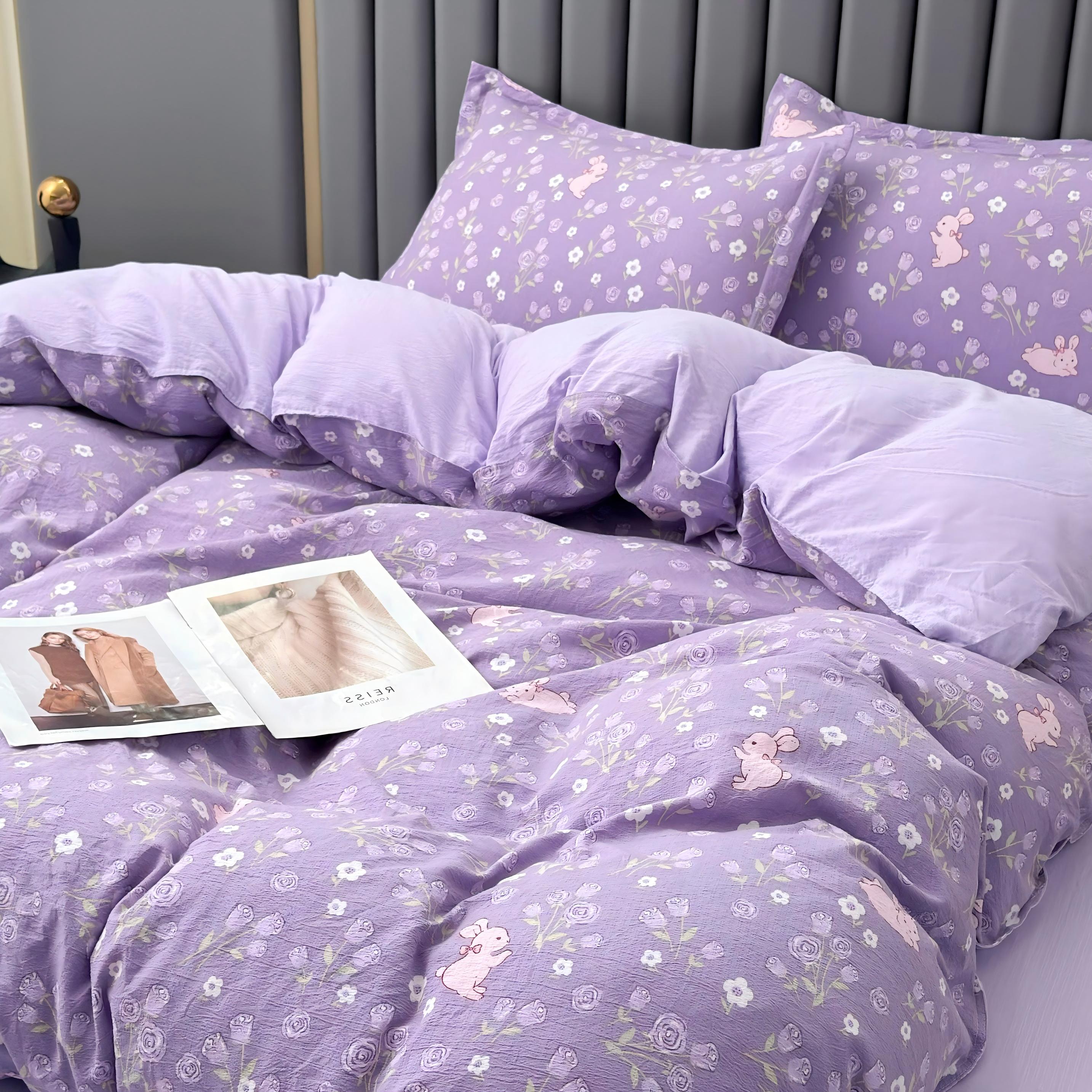 精选冬季加厚A类有氧针织双层纱四件套高克重保暖透气亲肤柔软C