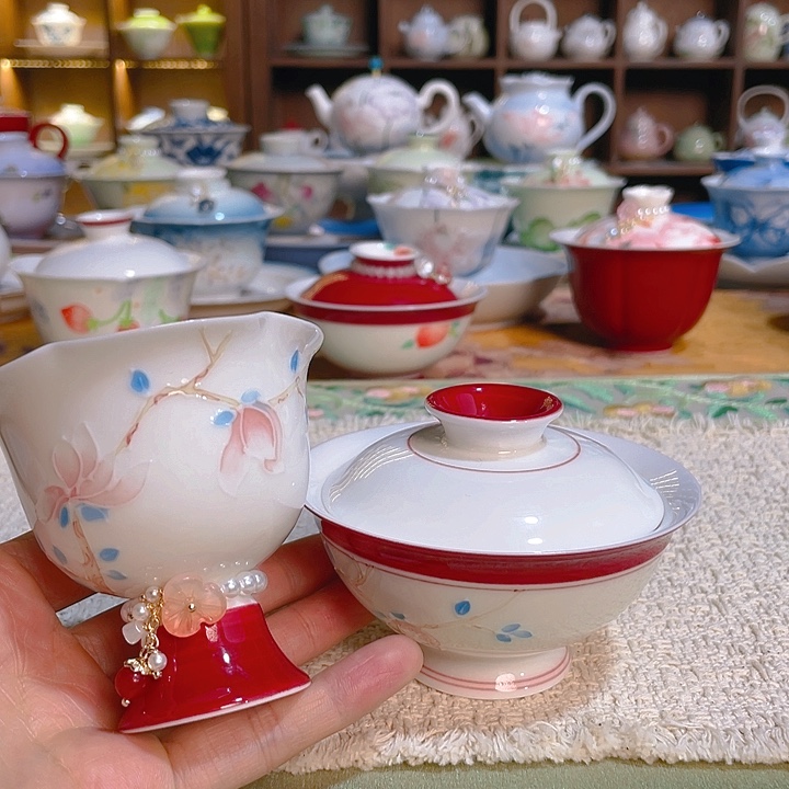 【闪购商品】惜*折口高足杯➕玉兰风清盖碗