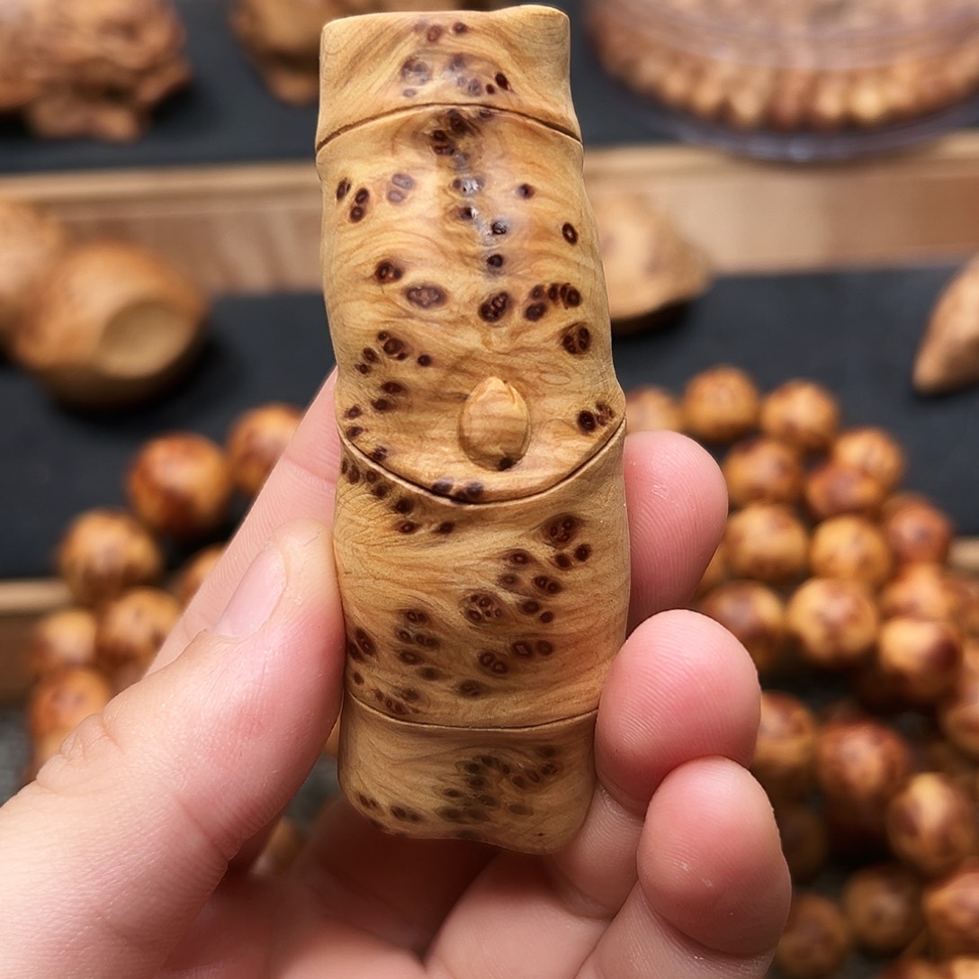 若***无柏木（崖柏）把件太行崖柏竹节定制打孔不退补换