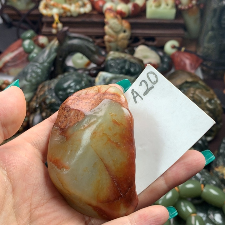 岫岩河磨玉（透闪石质玉）手把未镶嵌