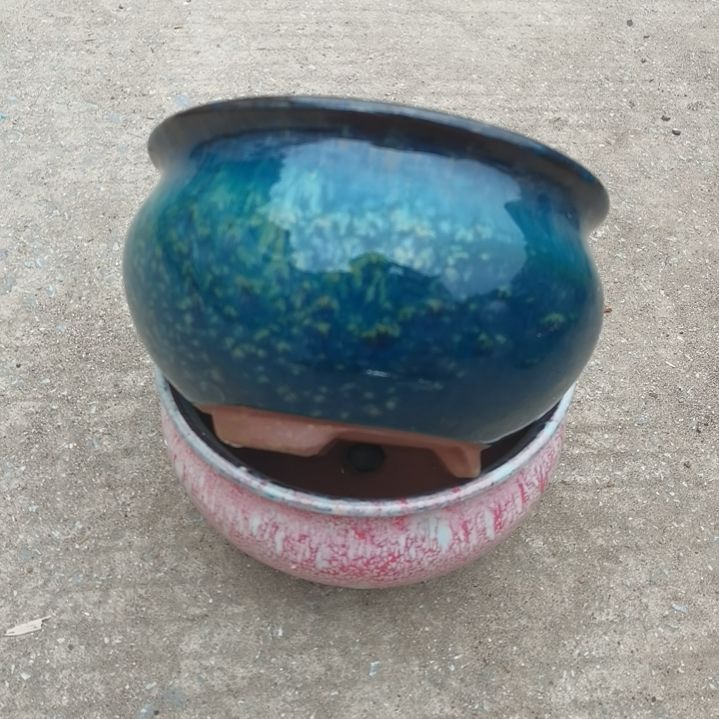 红陶20/12瑕疵两个盆