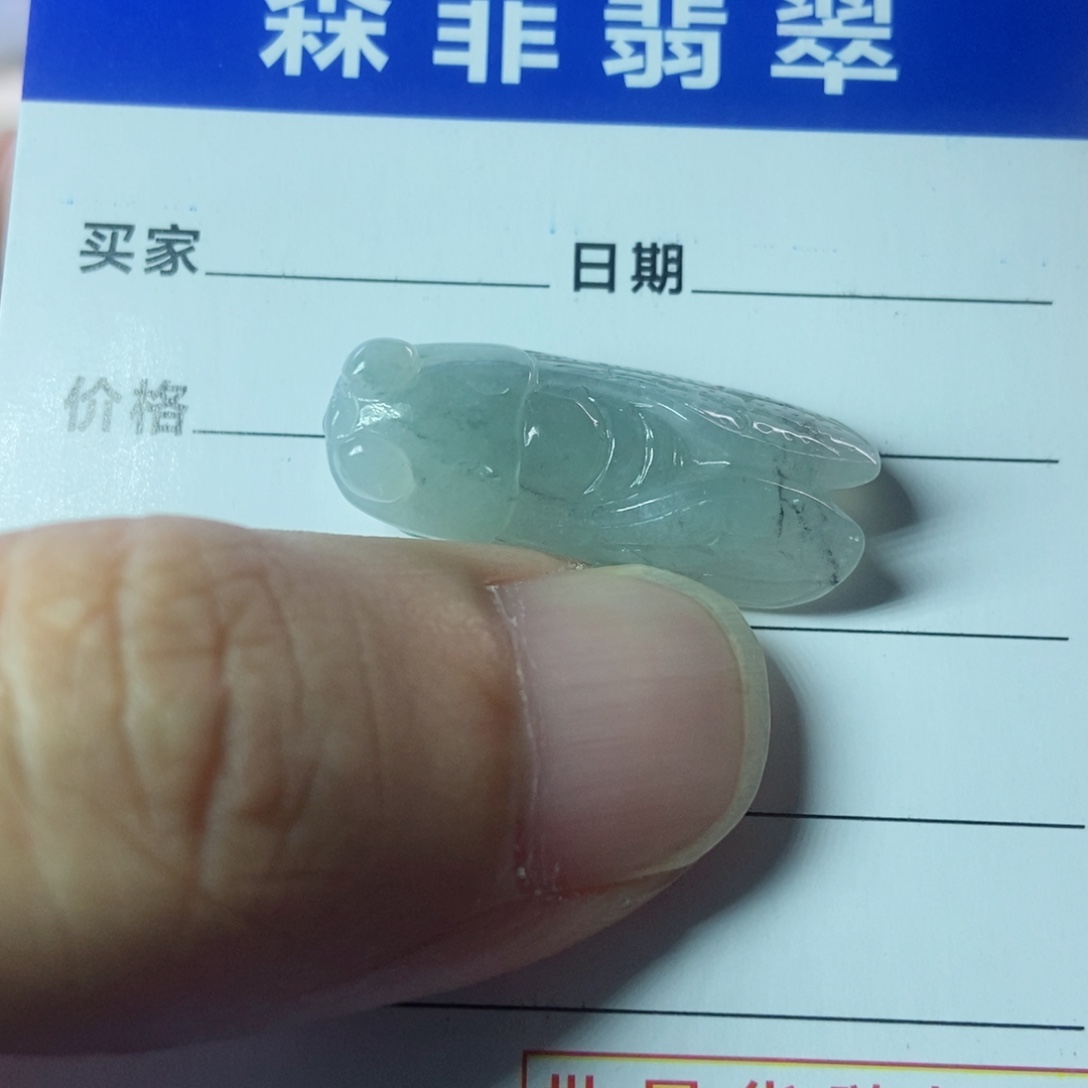 翡翠未镶嵌颈饰知了