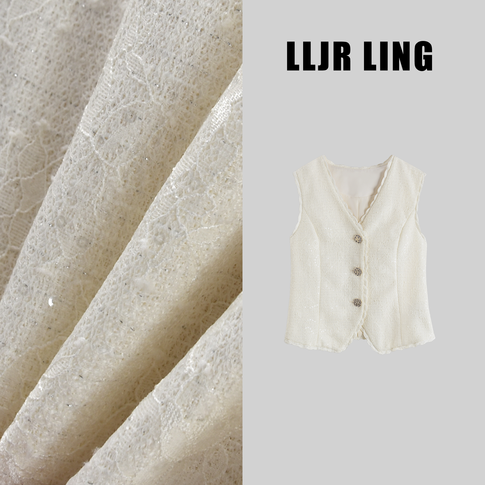 春日氛围感印花褶皱圆领衬衫女气质优雅时尚长袖马甲258506