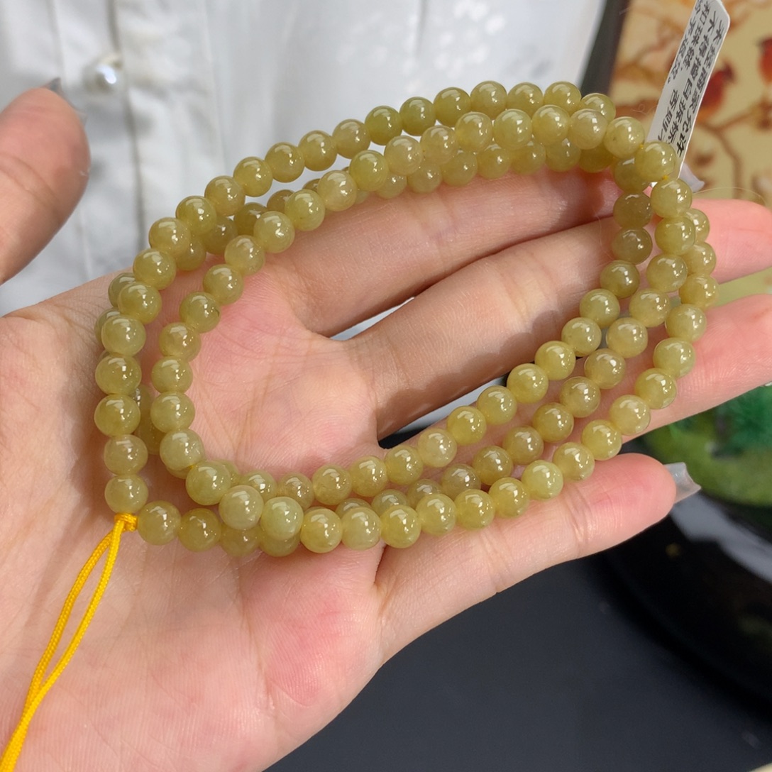 未镶嵌手串翡翠卡5.5细糯黄翡项链