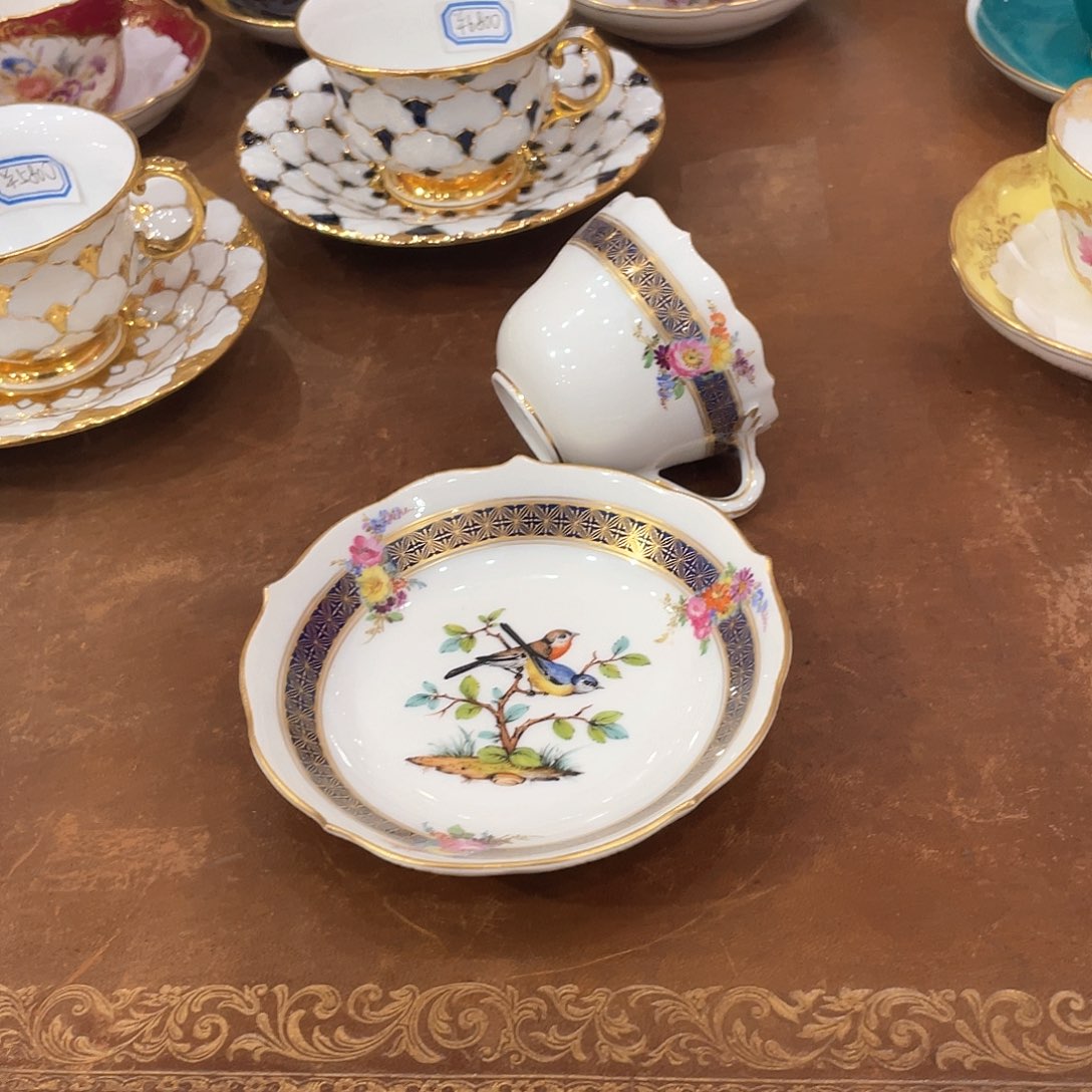 瓷片中古一等摩卡鸟绘