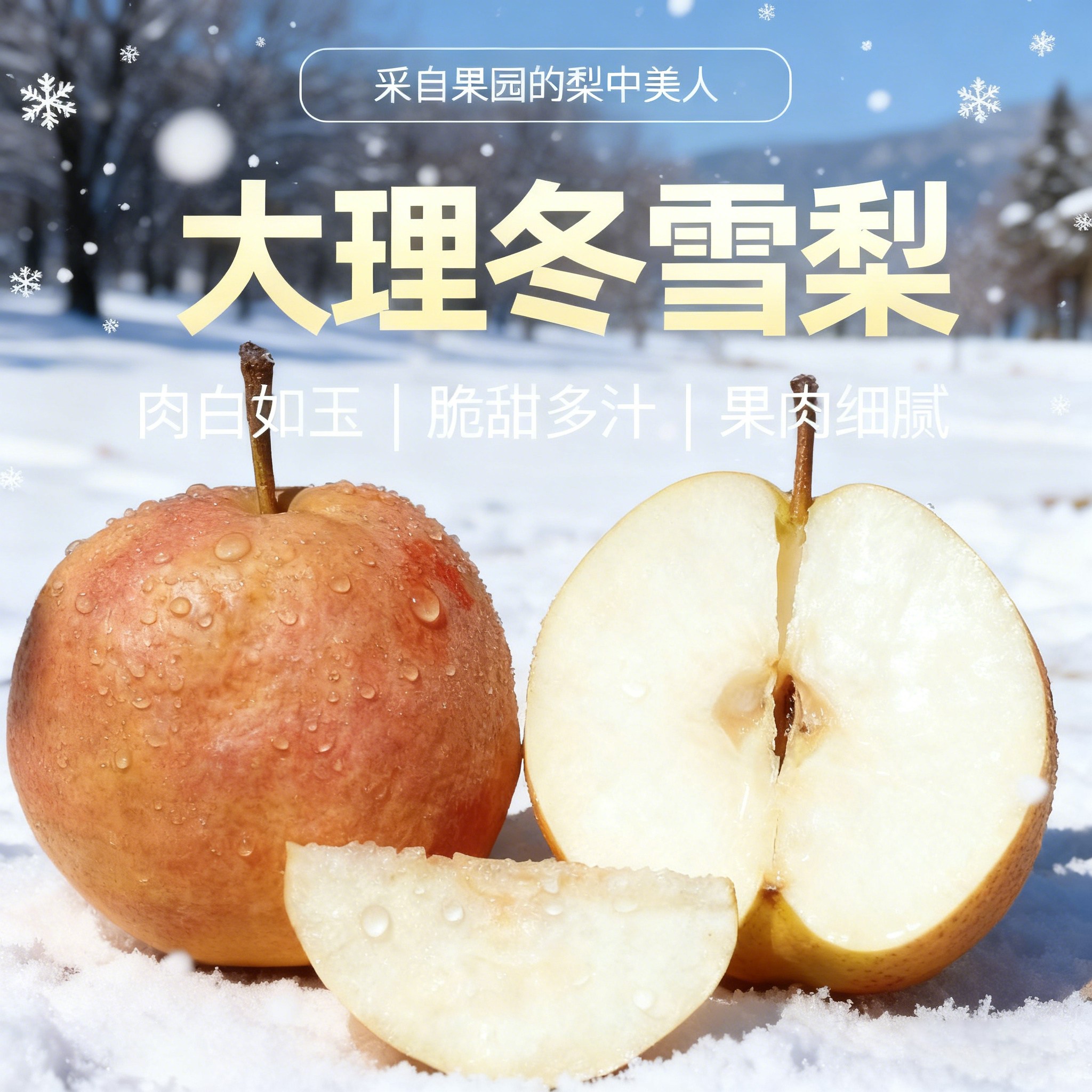 云南冬雪梨木梨黄皮梨现摘现发新鲜采摘脆甜多汁