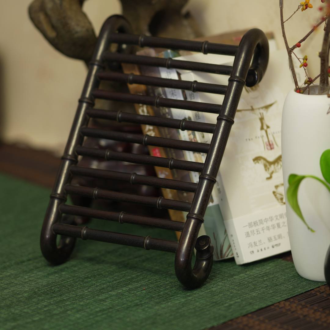 民国 【槐荫山房】/HY2705/民国紫檀仿竹茶台