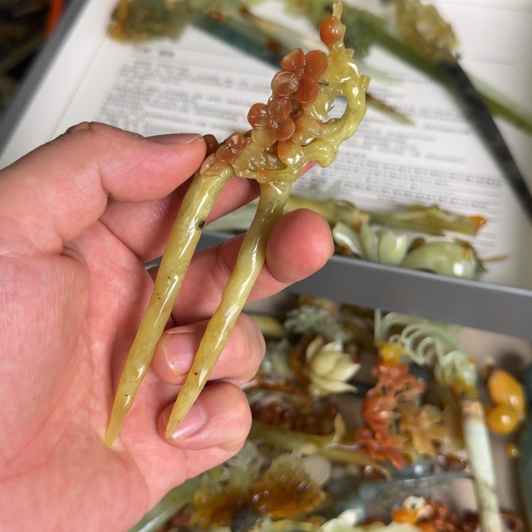 岫玉发饰未镶嵌明君玉簪就是好看