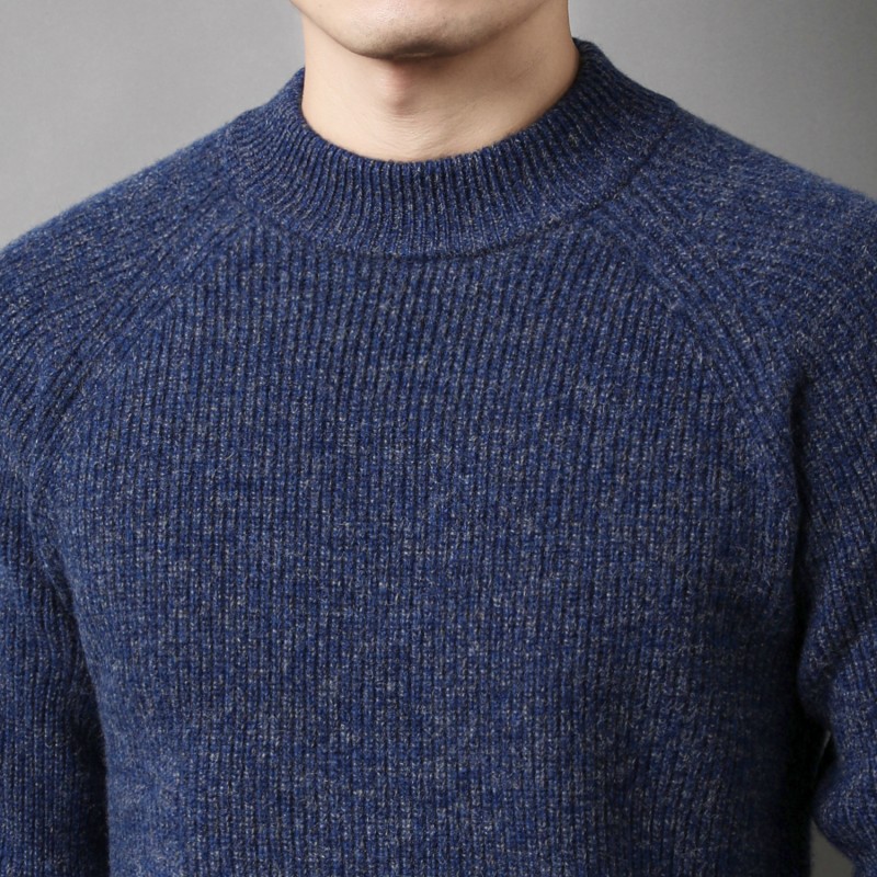 (600g通勤8小时超厚)重磅纯羊绒男士冬季休闲保暖时尚打底衫抗寒