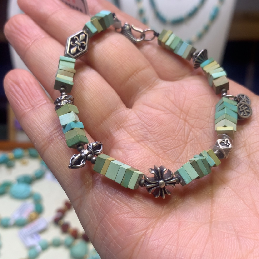 绿松石银S925镶嵌单圈