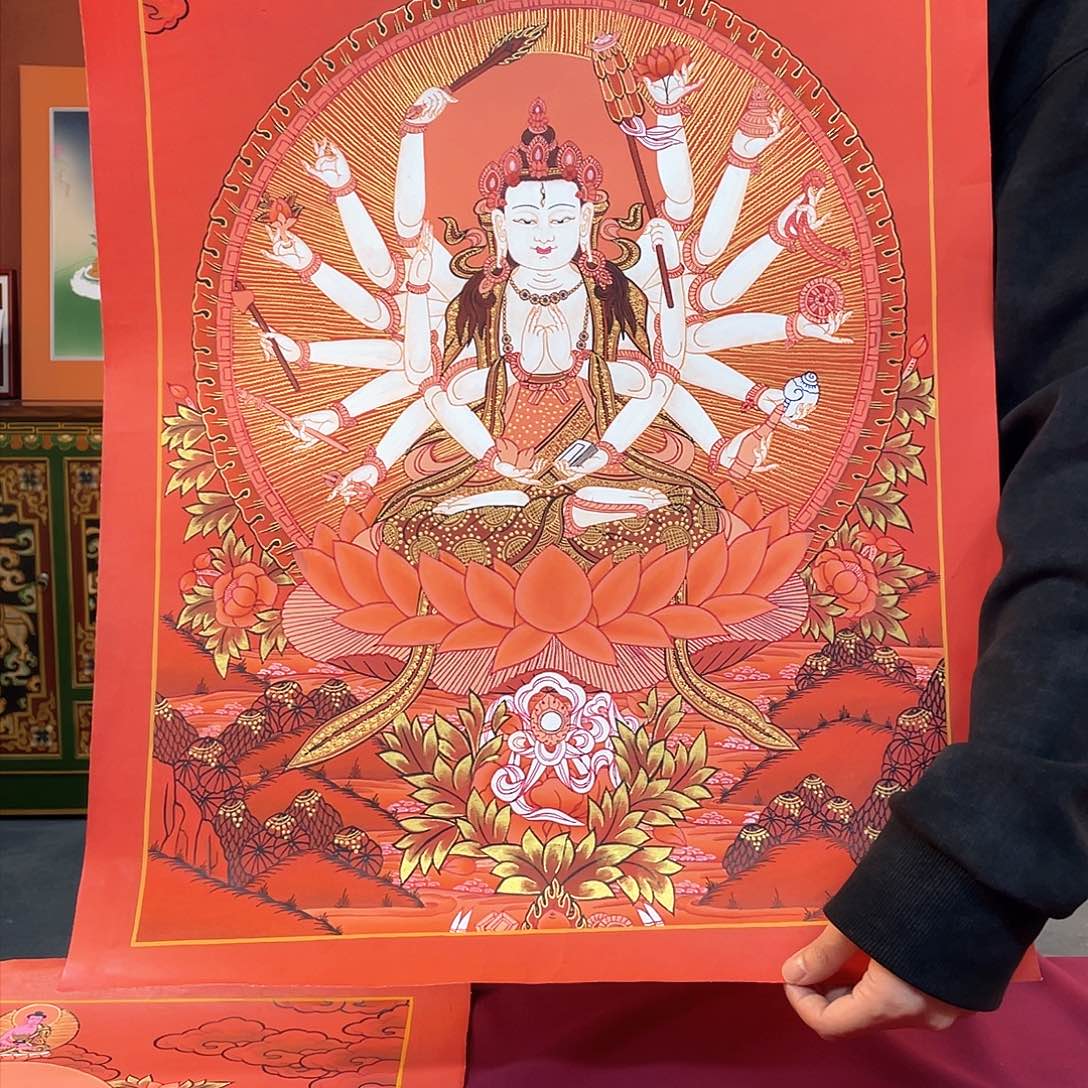 装裱画40×60准提纯手绘