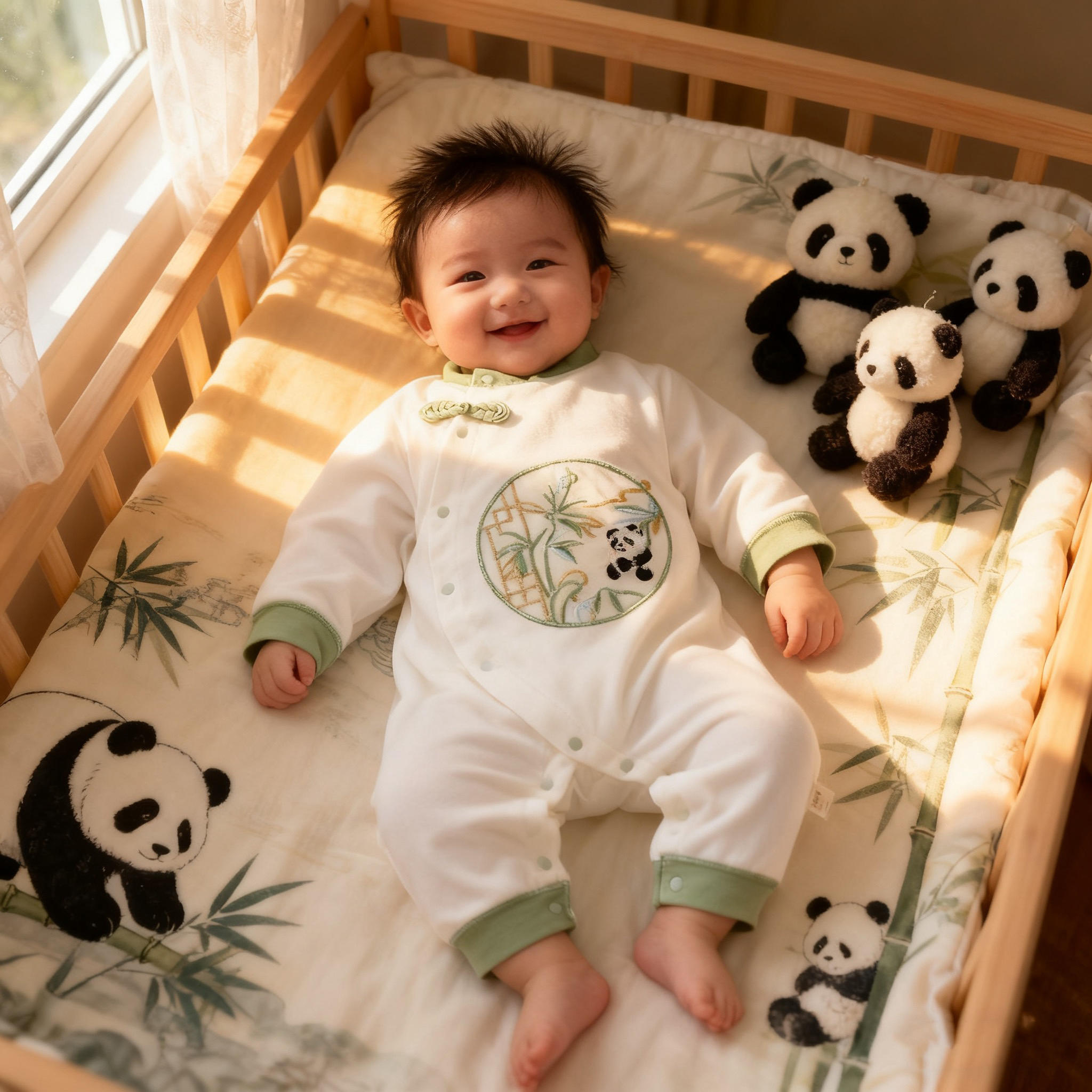 【高定国风】四季舒绒棉春秋无骨连体衣婴儿哈衣空调服外出服家居服