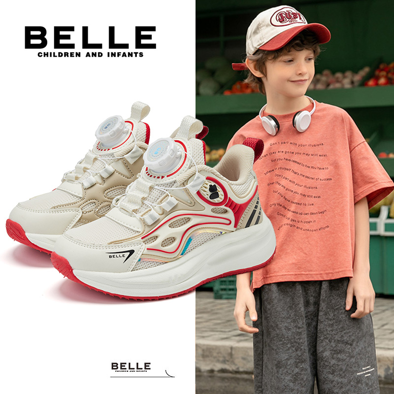 百丽童鞋春季新品男女中大童时尚百搭休闲儿童运动轻跑鞋LC5106
