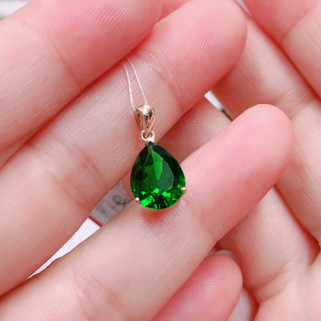 透辉石吊坠银S925镶嵌