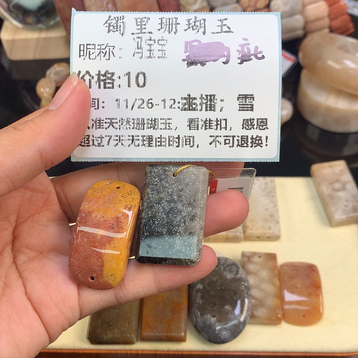 【闪购商品】颈饰未镶嵌硅化珊瑚（珊瑚玉）冯*宝