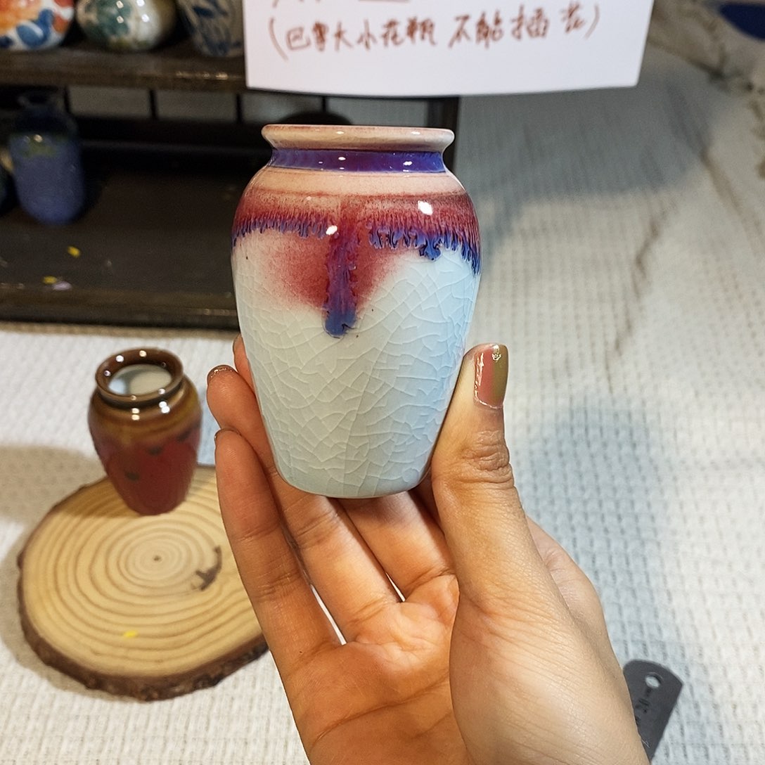 摆件景德镇高温陶瓷小花器