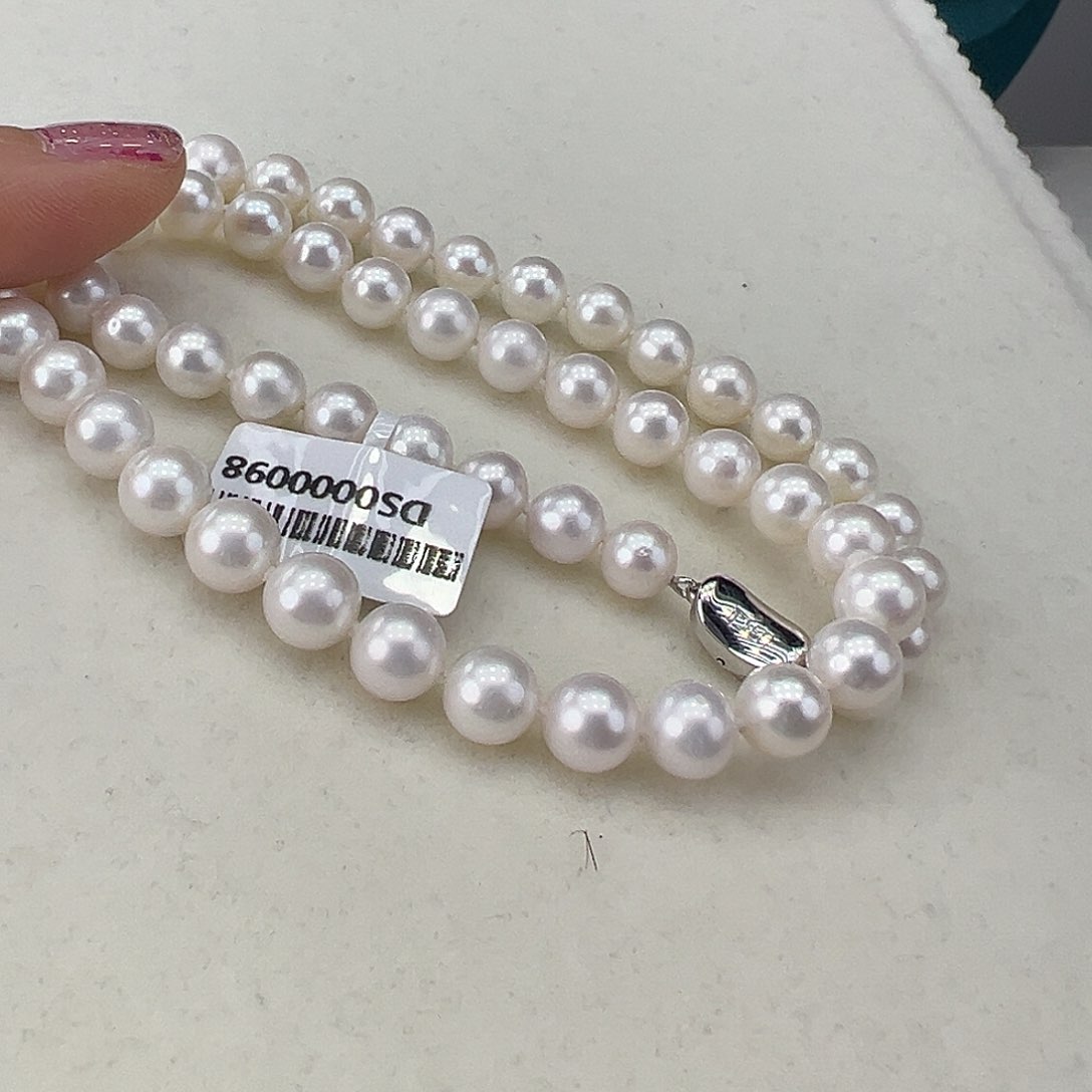 淡水珍珠颈饰银S925镶嵌➕7.8高品冷白
