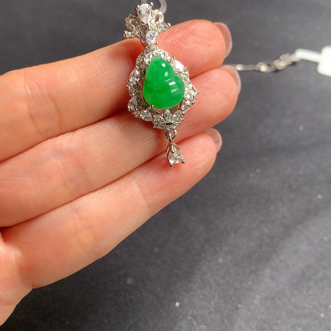 颈饰银S925镶嵌翡翠111111111