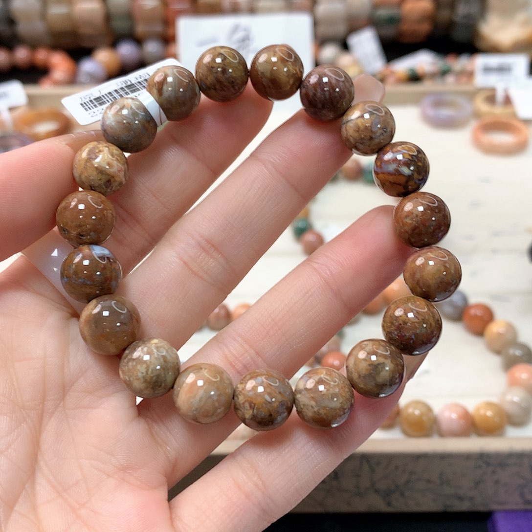 硅化珊瑚（珊瑚玉）手链未镶嵌格**开844