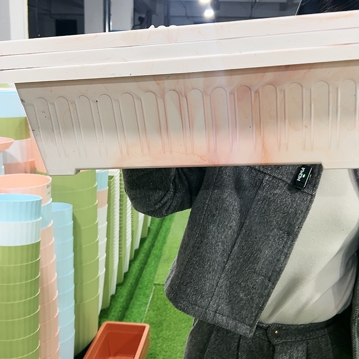 微瑕竖纹菜盆长55宽24高17白色3套