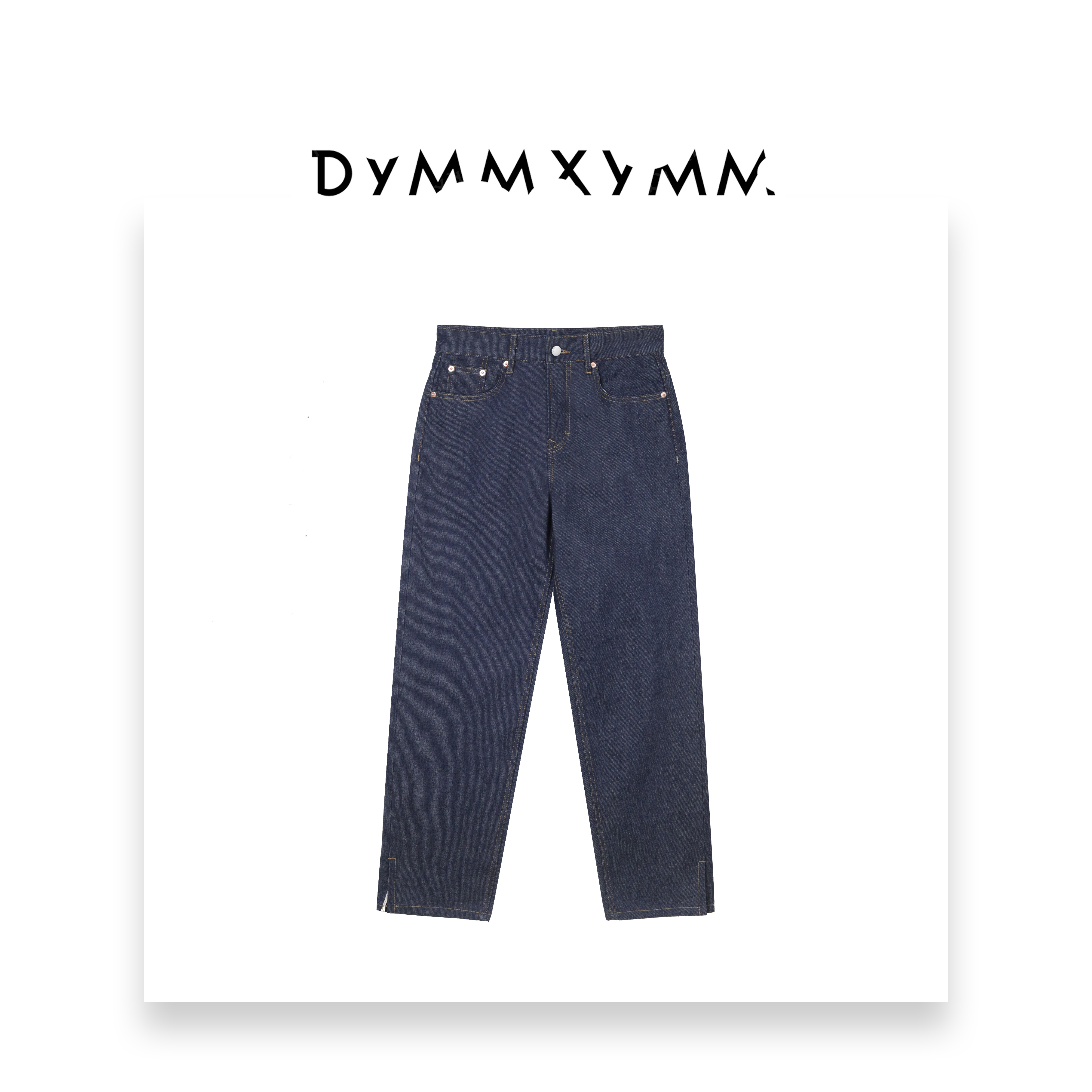 【DYMMXYMM】-《溪蓝》-【黑标】.秋款深蓝色牛仔长裤-5FWY6599