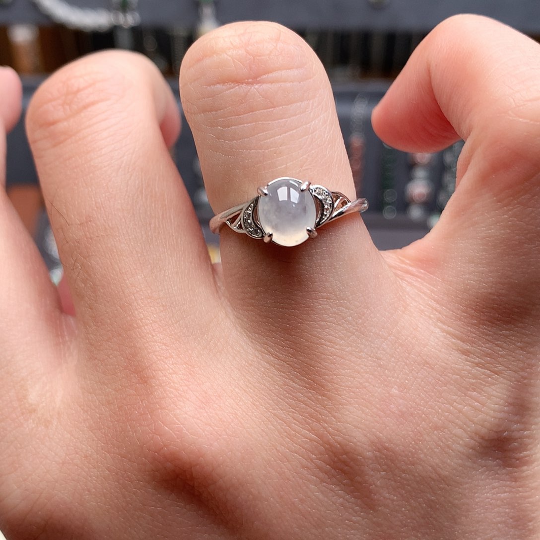 翡翠银S925镶嵌戒指0059