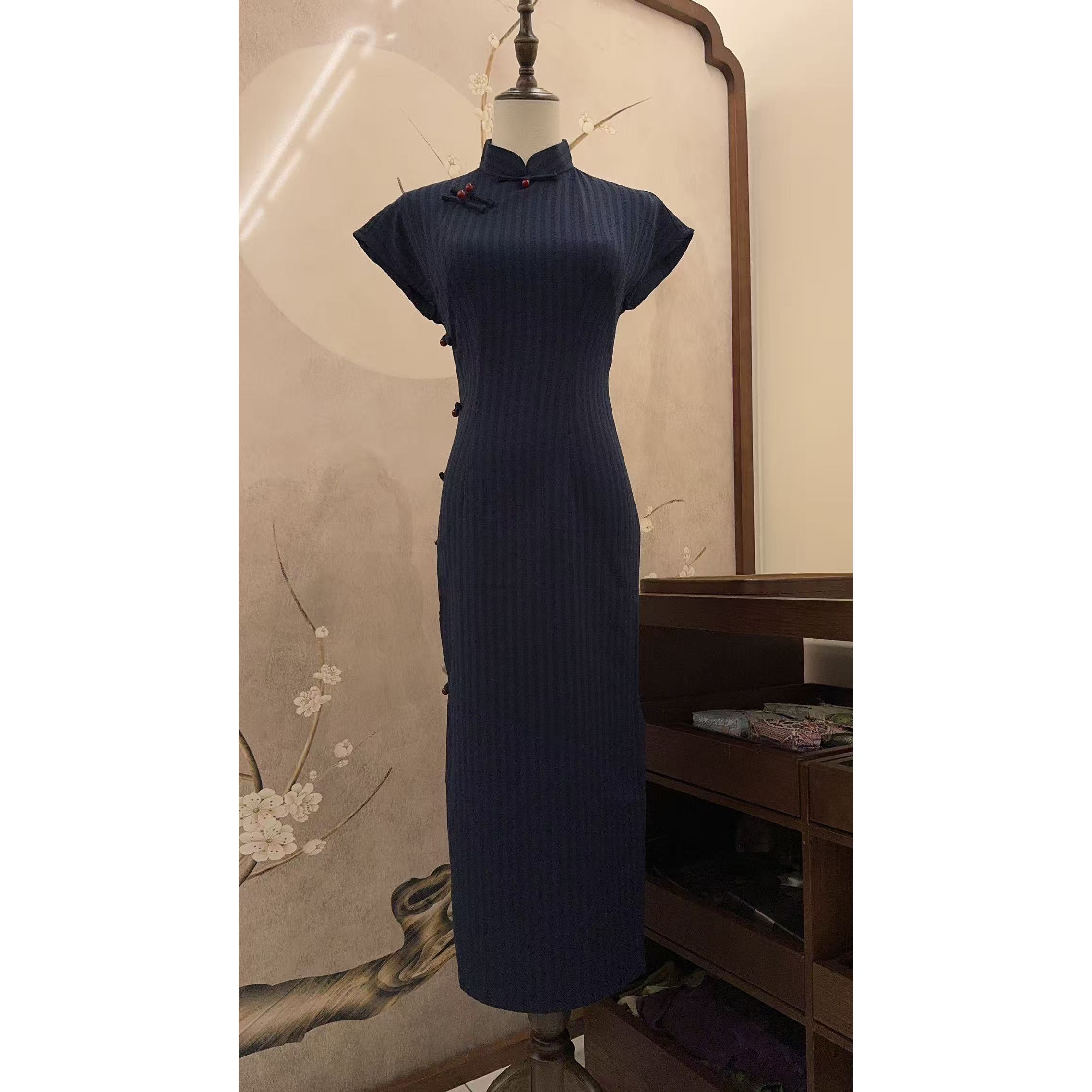 【A053】2025复古文艺减龄修身显白日常款旗袍115CM