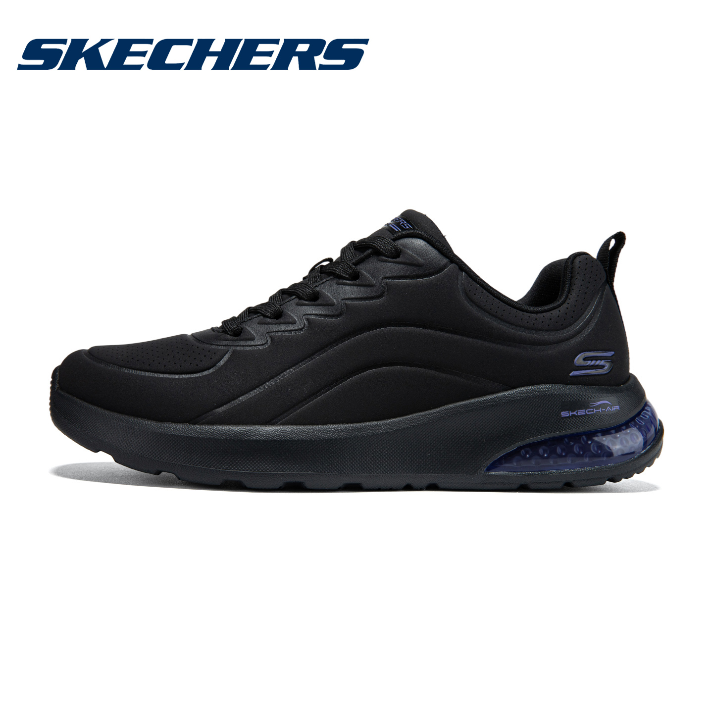 斯凯奇女鞋黑武士官方旗舰潮鞋黑色百搭旅游鞋气垫减震跑步运动鞋商品图