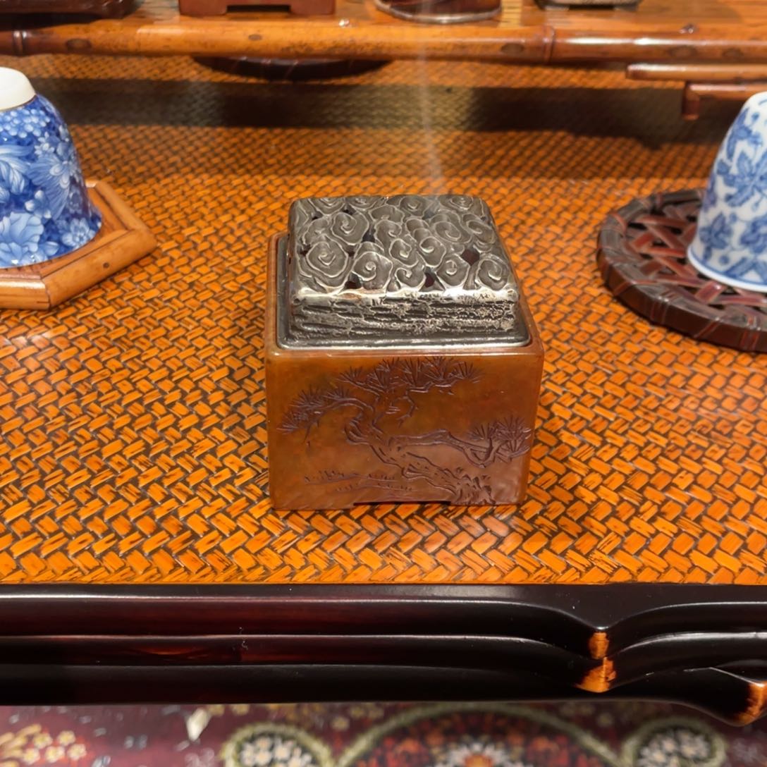 紫砂茶案轻**写石头香炉石头香炉