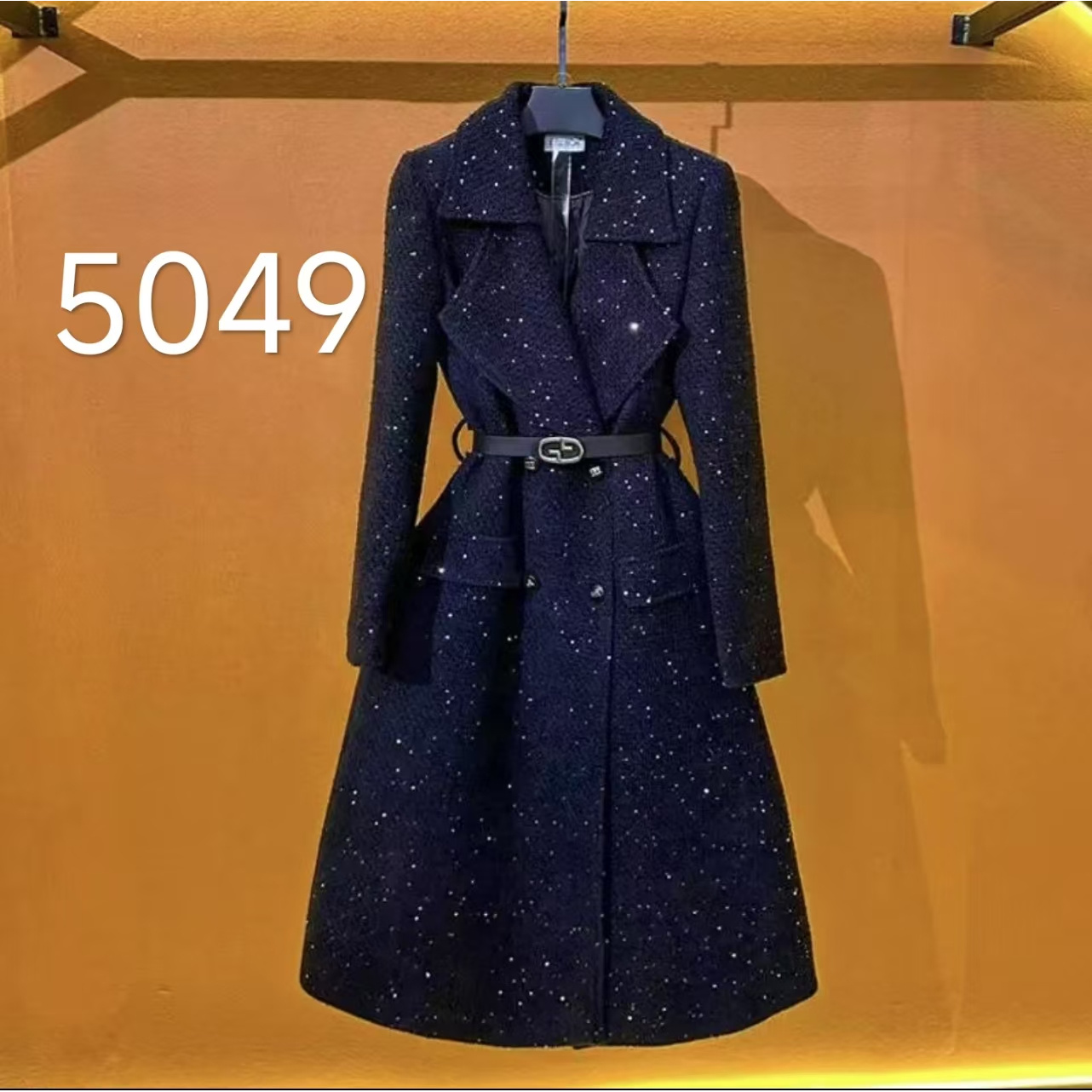 冬季高级气质保暖中长款外套显瘦时尚感轻奢5049