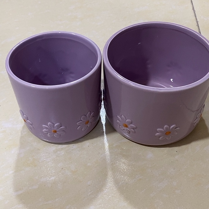 陶瓷花盆有孔 瑕疵介意勿拍 