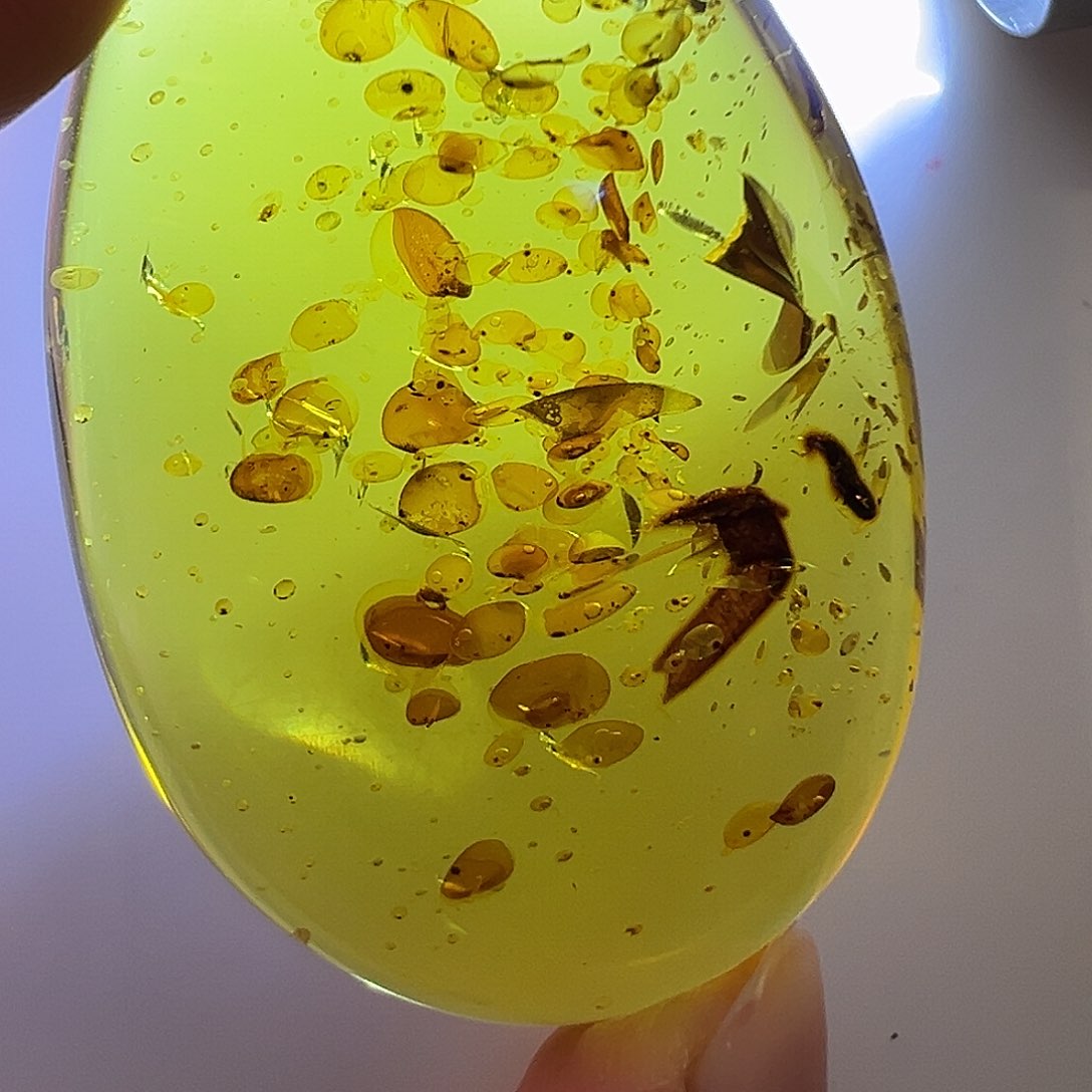 琥珀裸石未镶嵌琥珀爆花吊坠