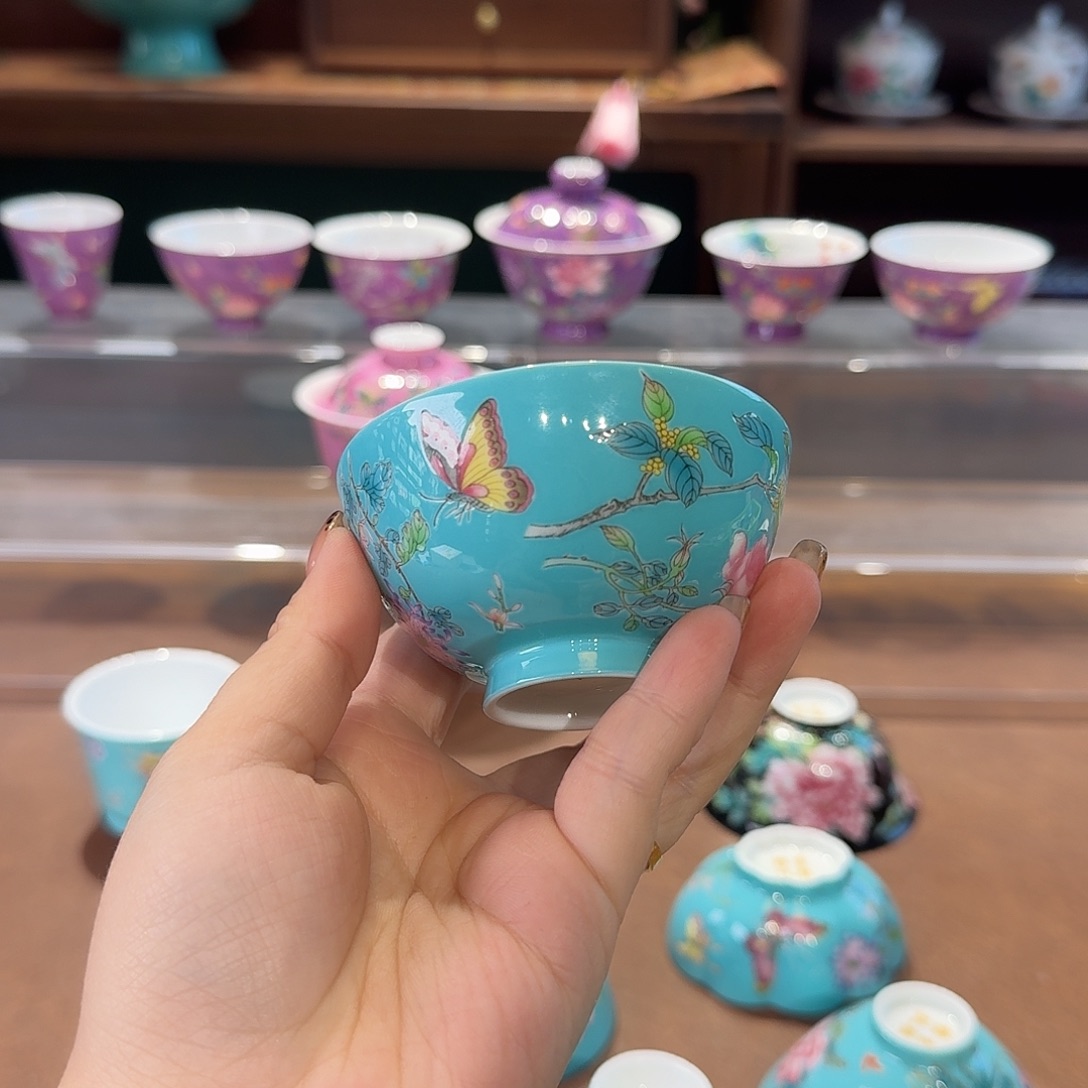 江***红珐琅彩主人杯茶具套装