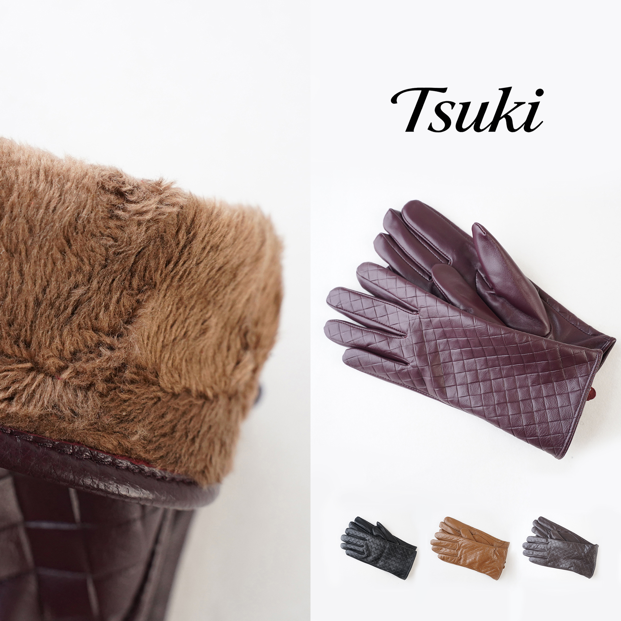 Tsuki 保暖常规款连指款100羊皮厚款BZ347X04964