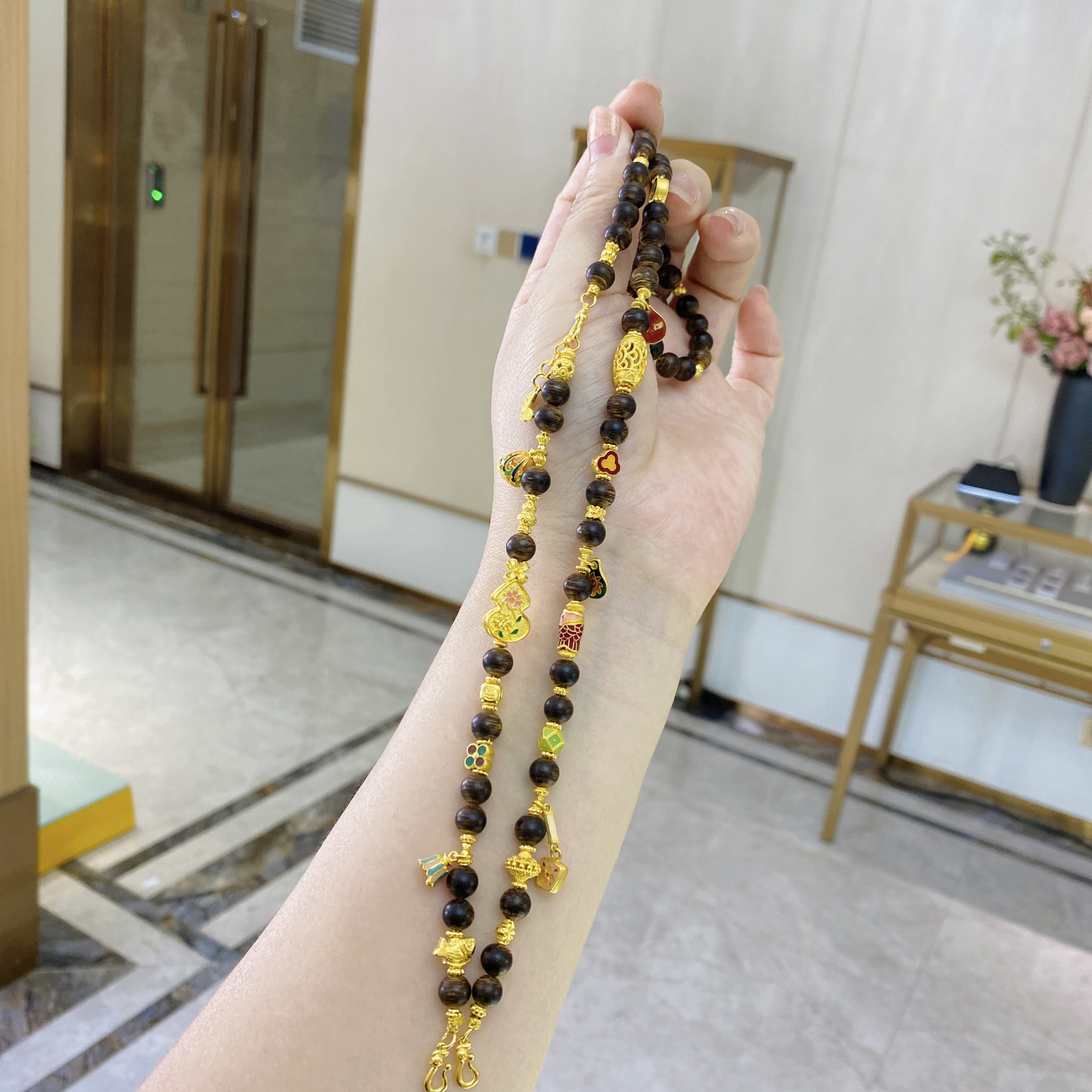 旺桂福传承珠宝足金招财纳福三用链44.07克62cm