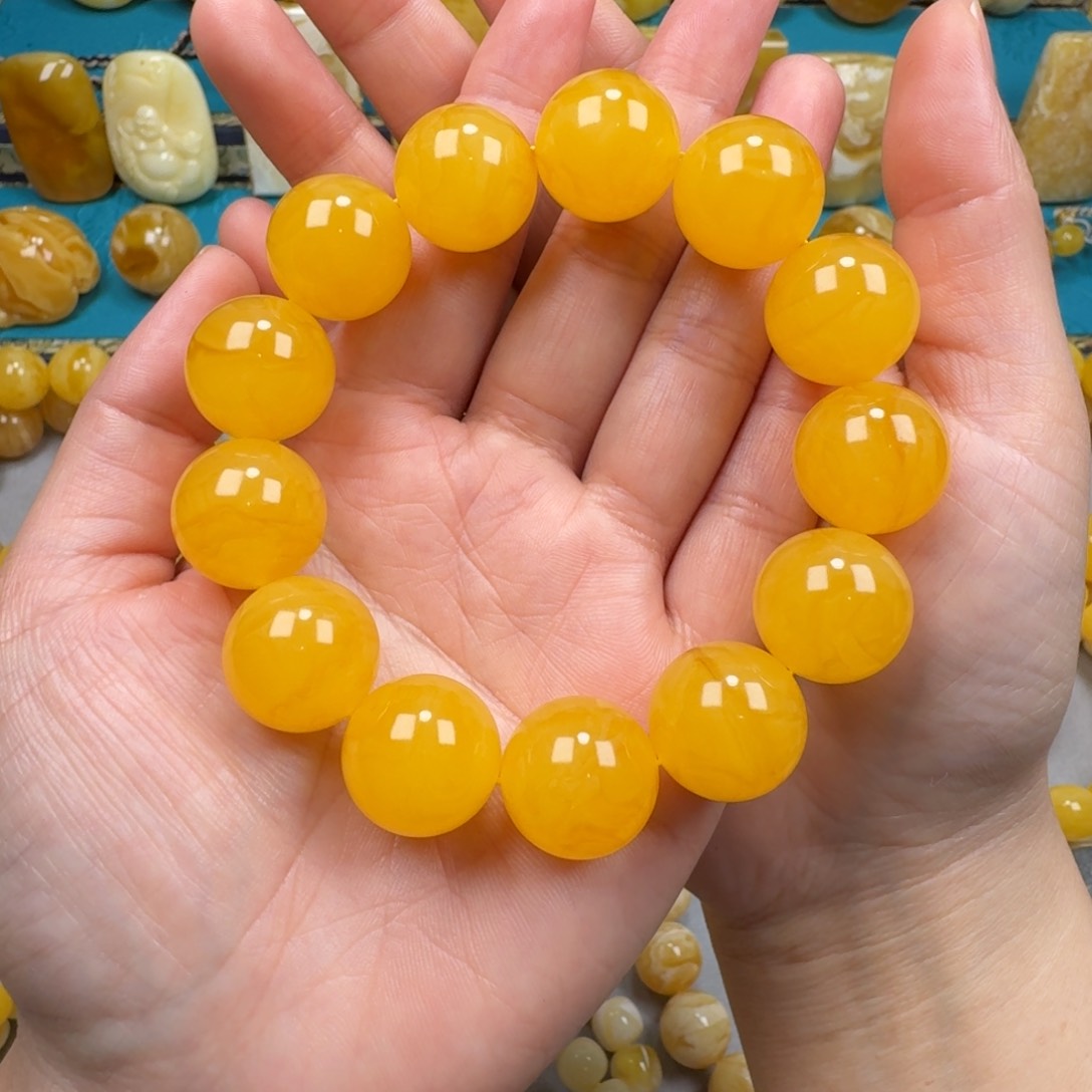 琥珀手链未镶嵌妥*坔蜜蜡