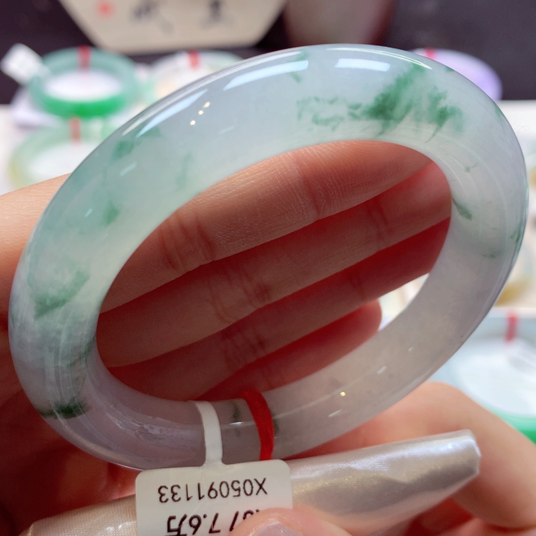 翡翠手镯未镶嵌3圆条77