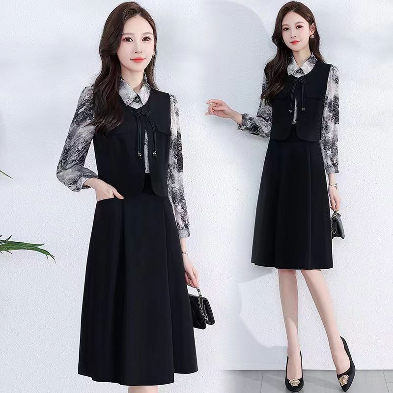 A24#【木兮兮专属】2026年春季新款女气质修身优雅两件套显瘦裙子