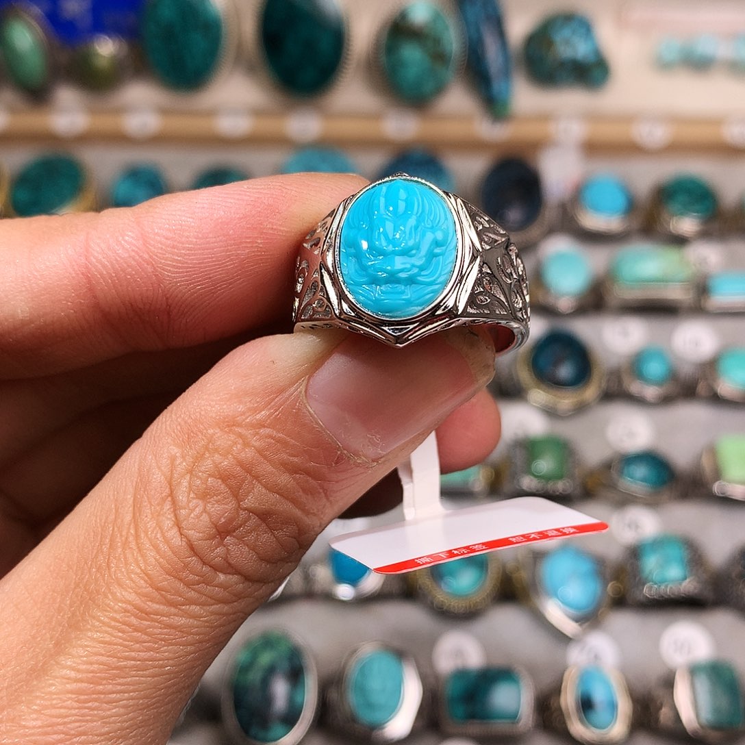 绿松石挂件银S925镶嵌清***༒