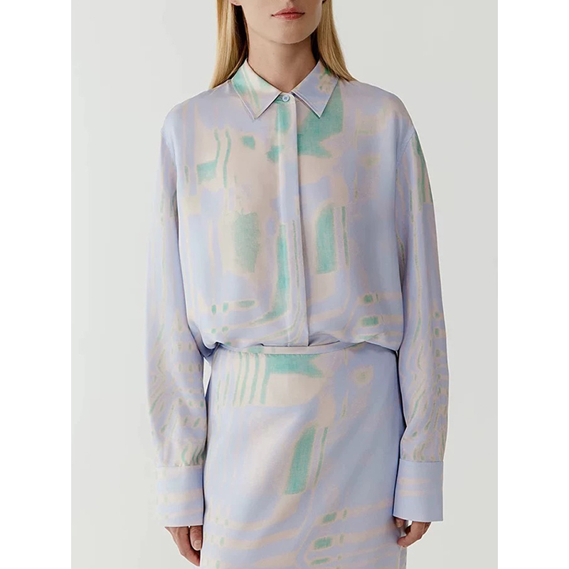 原单非市面货！“100真丝斜纹绸”长袖衬衫C657