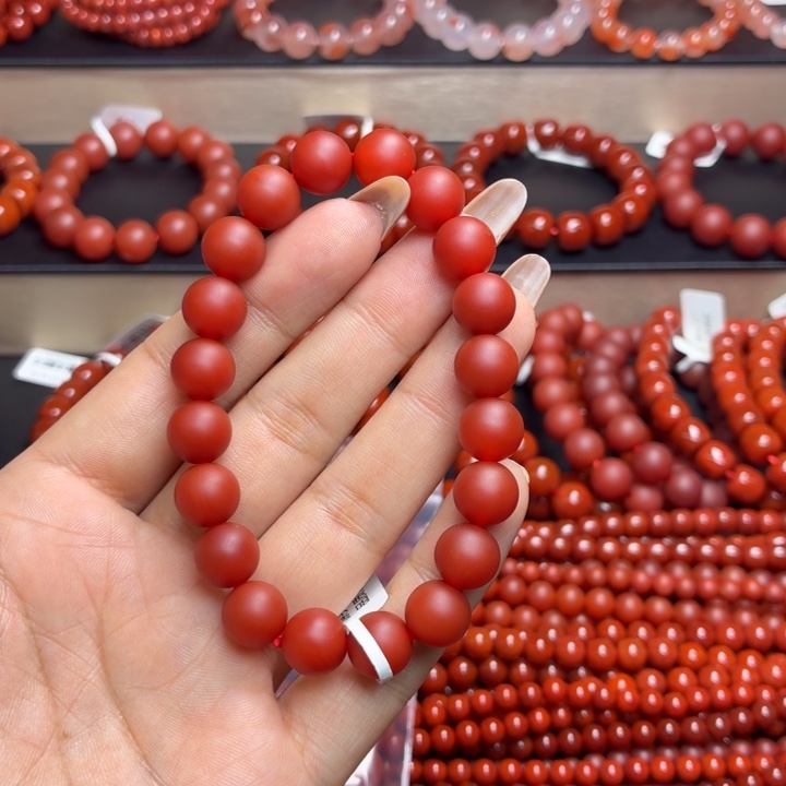 云***飘玛瑙/玉髓未镶嵌天然玛瑙手串单圈