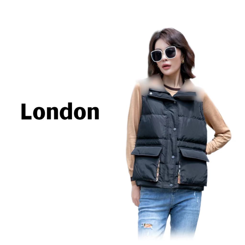 aa时尚英伦风保暖羽绒服白鸭绒无袖外套短款羽绒服YY9001