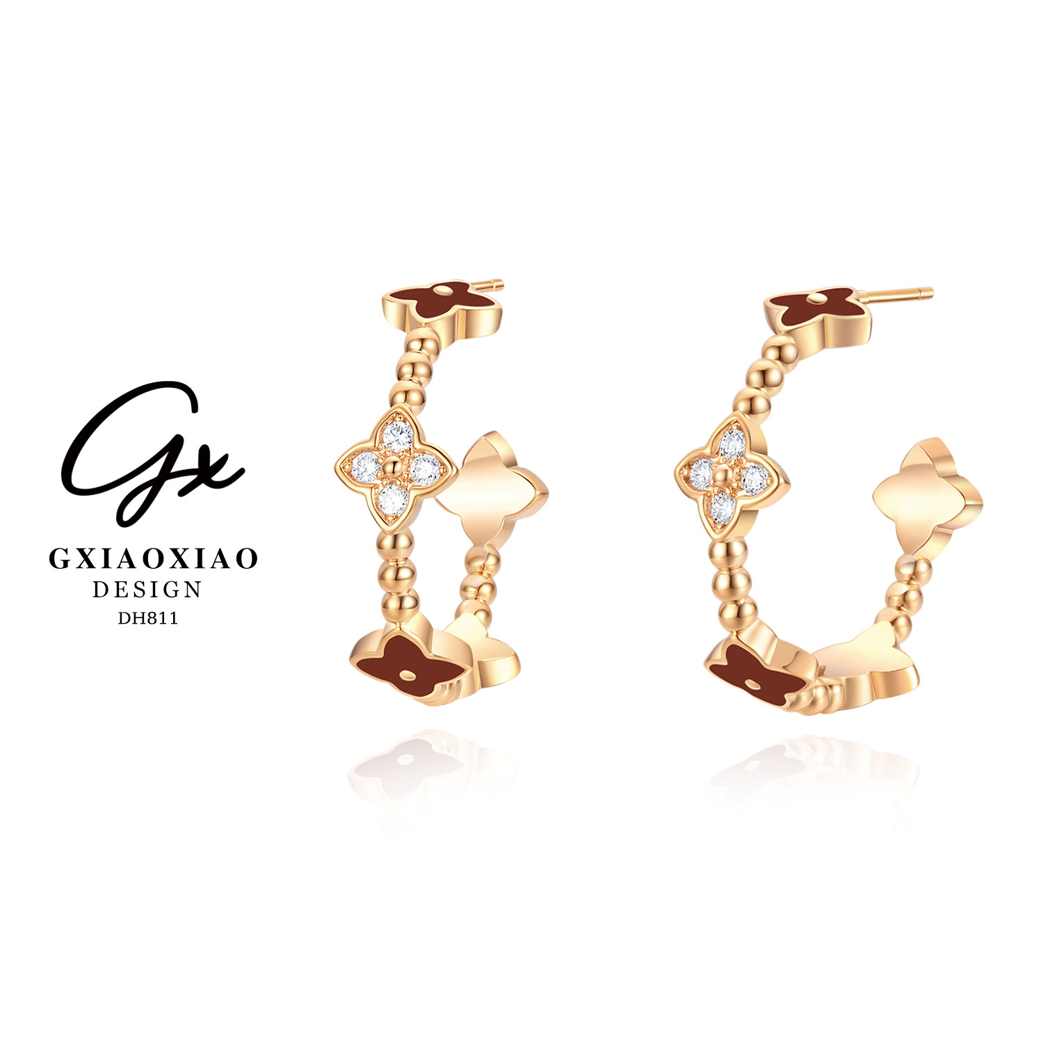 G XIAOXIAO 镀K金【星芒闪闪】法式高级感气质百搭耳环 DH811