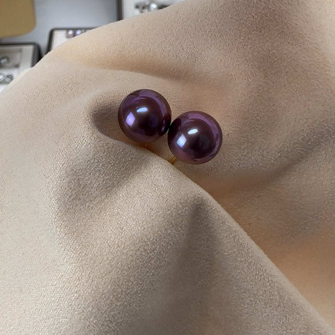 淡水珍珠耳饰银S925镶嵌