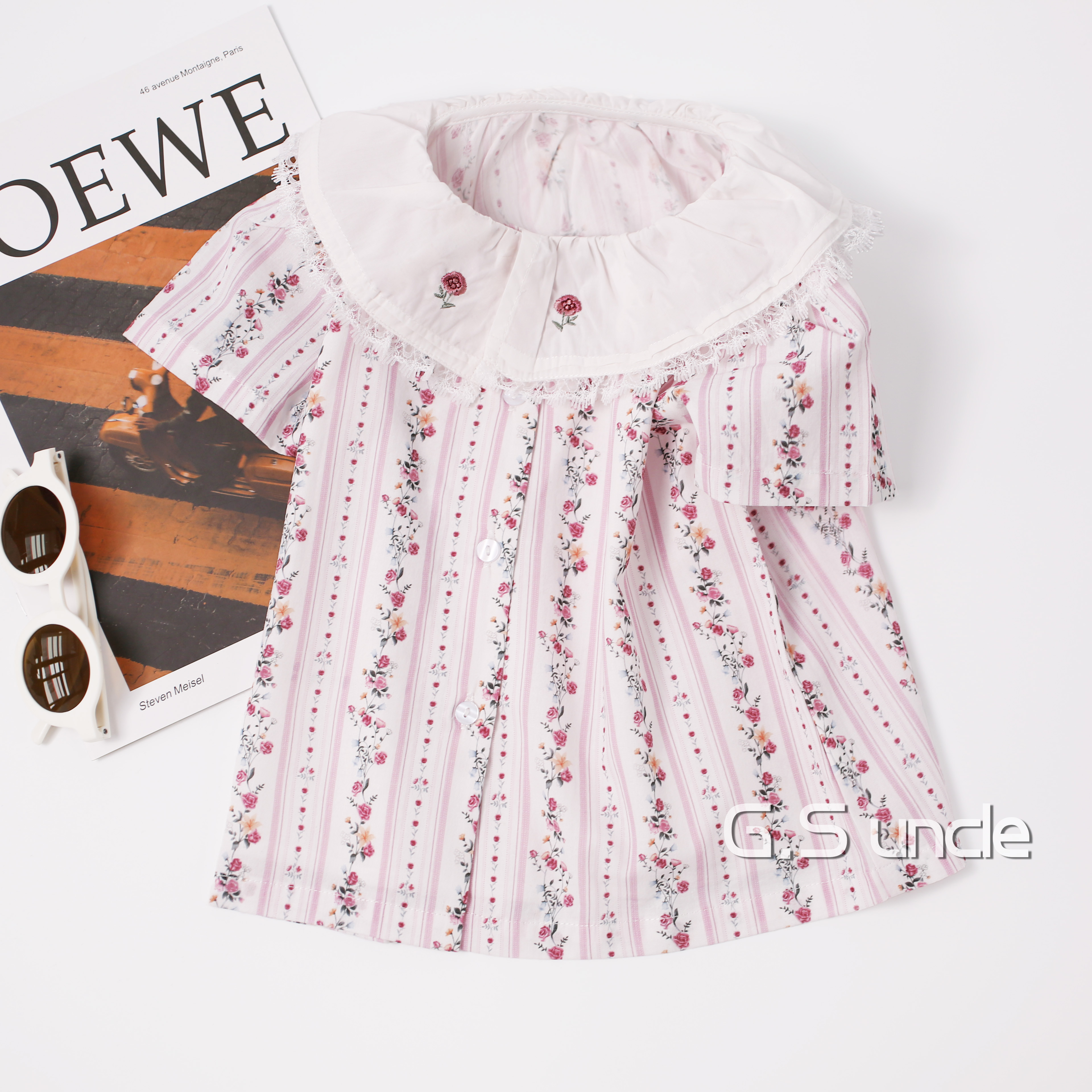 【粉红泡泡】Z088女宝时尚洋气百搭衬衫