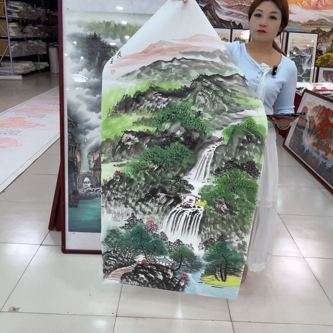 国画纯手绘的花鸟山水